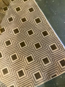 Nourison Wool Uptown Chic Concentric Squares 8' x 10' Rug in Tan Tones