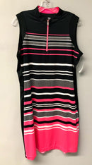 TAIL Black/Pink/White Stripe 1/4 Zip S/L Athletic Dress
