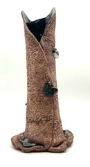 Signed Tree Trunk Pottery Vase