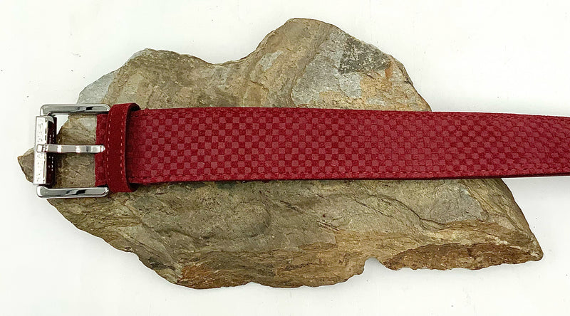 LOUIS VUITTON Bordeaux Suede Mini Damier Belt 90cm