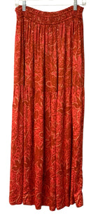 OMIKA Red/Rust Floral Tiered Maxi Skirt