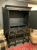 Ebony Media Cabinet/Bar with Twist Base
