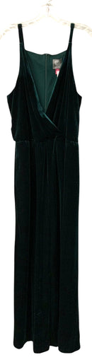 VINCE CAMUTO Emerald Green V-Neck Open Back Wide Leg Jumpsuit