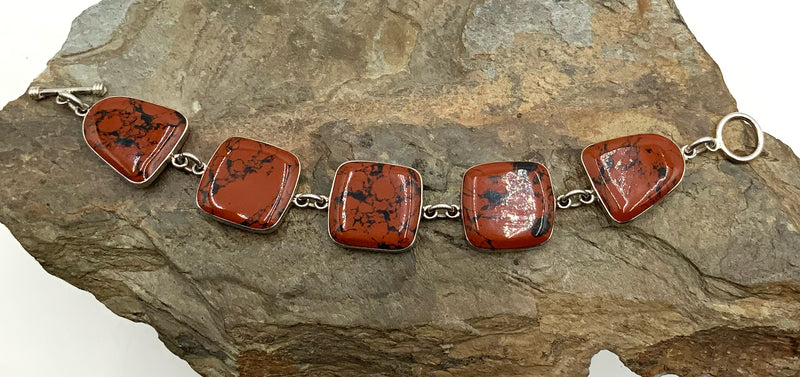 Sterling Silver & Jasper Bracelet