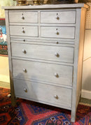 Wood Chest of Drawers with Gray Painted Finish