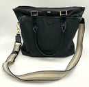 ANYA HINDMARCH Black Nylon Patent Trim Baby Bag Tote