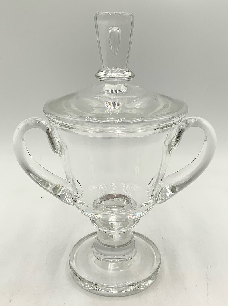 Mid Century Steuben Glass Double Handled Lidded Urn