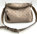 LOUIS VUITTON Galet Grey Mahina Leather Beaubourg MM Hobo Bag