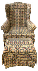 Traditional Wing Chair with Matching Ottoman