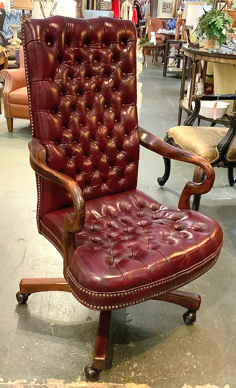 Vintage Tufted Leather Office Chair