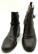 Balenciaga Brown Leather Mini Buckle Ankle Boots 37