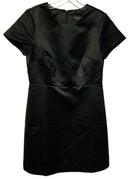 J CREW Collection Black Satin Cap Sleeve A Line Dress