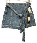 VERONICA BEARD Lt Wash Denim Belted "Agee" Skort