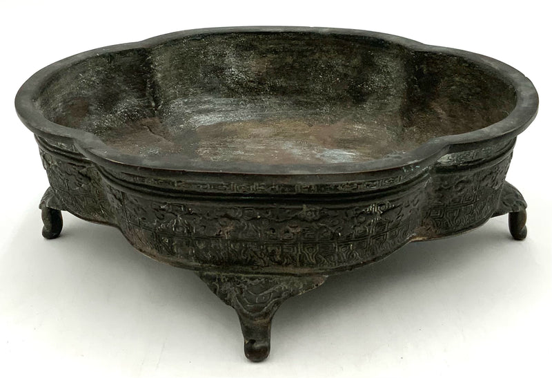 Chinese Bronze Footed Bowl