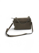 CHLOE Taupe Neutral Calfskin & Suede "Faye" Flap Satchel Handbag