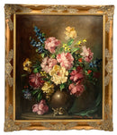 Oil on Canvas of Floral Still Life