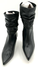 STUART WEITZMAN Black Leather Ruched Ankle Pointed Boots 5