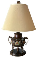 Bronze Champleve Urn Lamp