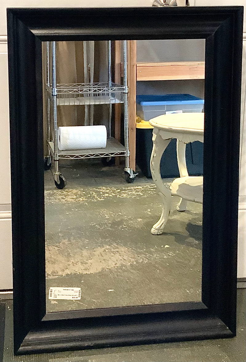Vertical Mirror with Black Wood Frame