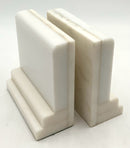 Pair of Art Deco White Marble Bookends