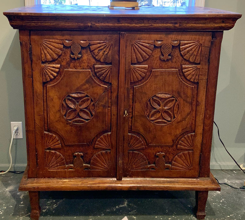 Indonesian Carved Wood Cabinet