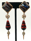 CHRISTIAN LACROIX Murano Glass & Aurora Crystal Clip-On Earrings