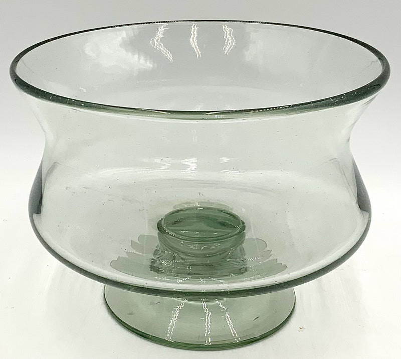 Handblown Green Glass Compote
