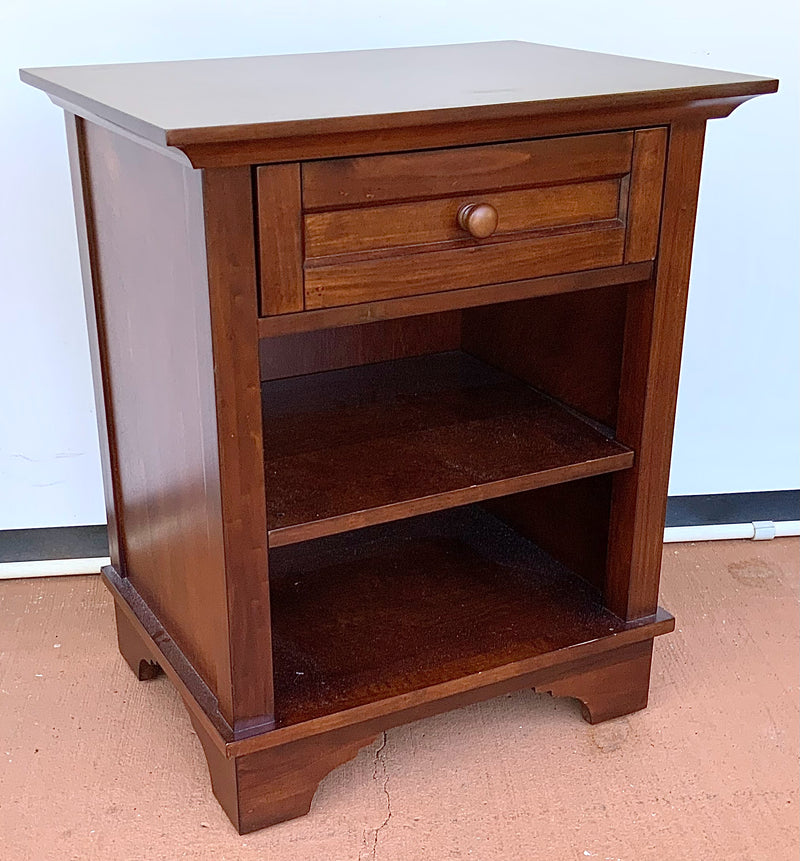 Dark Wood One Drawer Nightstand