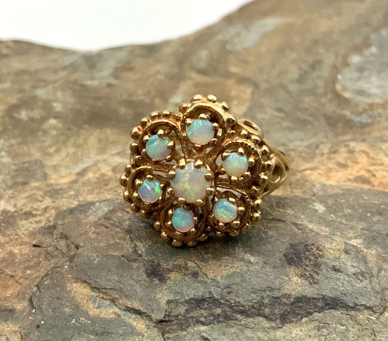 14kt Gold & Opal Cluster Ring