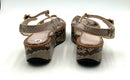 VICTORIA BECKHAM Nuetral Taupe  Python Platform Sandals 8