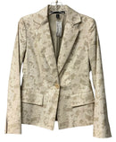 LINDA ALLARD/ELLEN TRACY Natural/Tan Snakeskin Pattern One Button Jacket