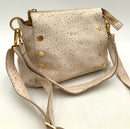 Hammitt Cream Spotted Pebbled Lea w/Signature Rivets "Bryant" Shoulder Bag