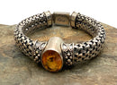 Sterling & Citrine Bali-Style Bracelet