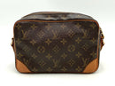 LOUIS VUITTON Vintage Monogram Canvas Leather Trim Crossbody Bag