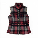 DIZZY LIZZIE Black/Grey/Red Plaid Quilted Vest