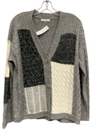 DESIGN HISTORY Grey/Black/Cream Multi Textured L/S B/D Cardigan