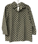 HINSON WU Black/Cream Geo Print L/S B/D Top