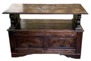 Antique Carved Monk's Bench/Chest/Table