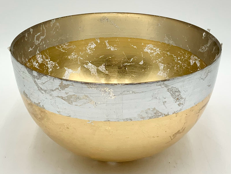 Cive Italian Glass Bowl with Metallic Overlay