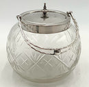 Vintage Crystal Biscuit Barrel With Silverplate Lid