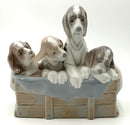 Lladro "Pups In The Box" Porcelain Figure