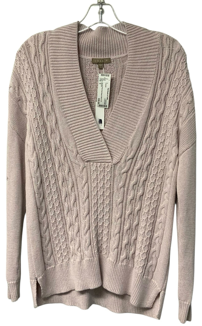 LILLA P Pink Knit Deep V-Neck L/S Sweater