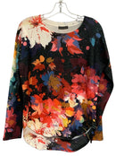 NALLY & MILLIE Red/Black/Multi Floral L/S Top