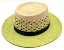Natural Lime Ombre Straw Black Band Hat