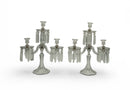 Pair of Vintage Three Arm Crystal Candelabras
