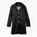 LONDON FOG Black w/Silver Clasp Closures Water Resistant Trench Coat