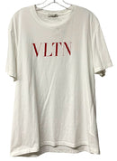 VALENTINO White Cotton Red Lettering VLTN S/S Tee