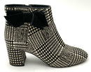 KATE SPADE Black/White Fur w/Velvet Bow "Holly" Ankle Boots 8.5