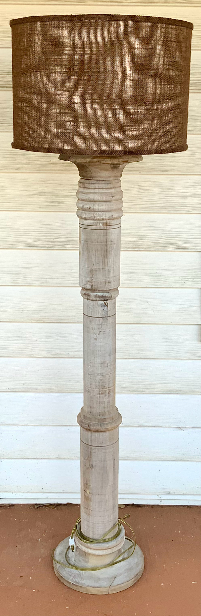 Rustic Wood Column Floor Lamp