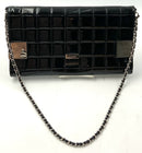 CHANEL Black Patent Leather Chocolate Bar Flap Chain Bag